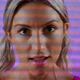 A woman in a retro aerobics video